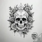 A graphic tattoo of the phrase “no fate but w… – tattoo sketch (№1751319176_0, 30.06.2025 21:32) — tattoovalue.net