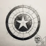 A graphic novel panel of captain america’s sh… – tattoo sketch (№1751319254_0, 30.06.2025 21:34) — tattoovalue.net