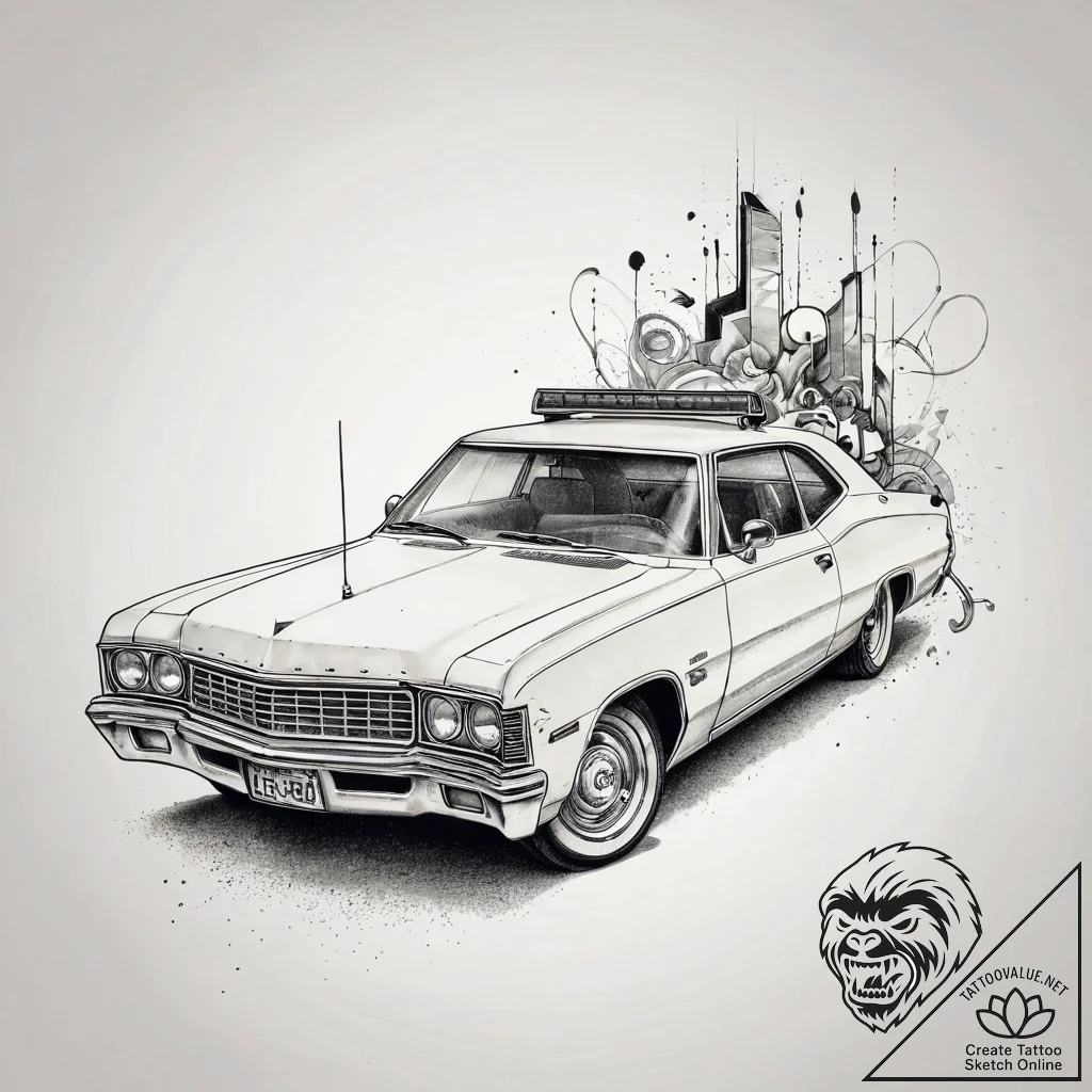 A linework tattoo of the bluesmobile,, tattoo... - tattoo sketch (№1751320538_0, 30.06.2025 21:55) — tattoovalue.net