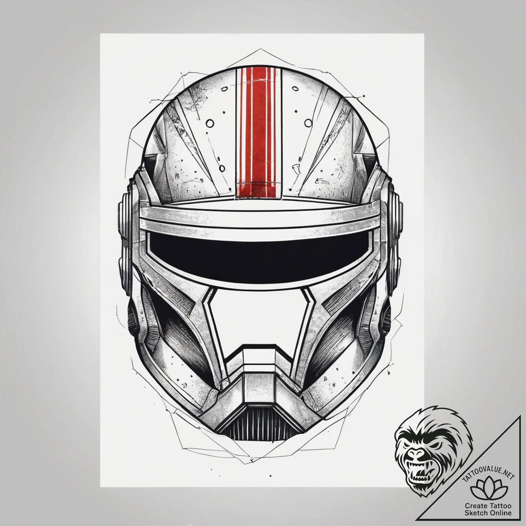 A linework design of the unsullied helmet., a... - tattoo sketch (№1751321180_0, 30.06.2025 22:06) — tattoovalue.net