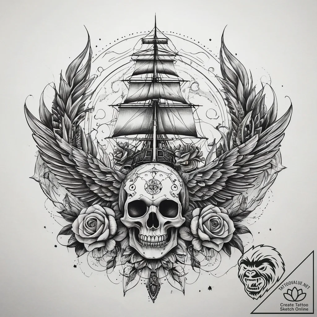 A trash polka composition of the guardians' s... - tattoo sketch (№1751321264_0, 30.06.2025 22:07) — tattoovalue.net