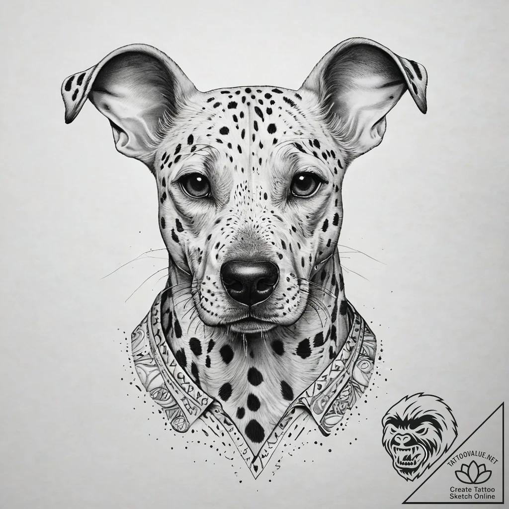 A linework tattoo of the dalmatian mice from... - tattoo sketch (№1751321982_0, 30.06.2025 22:19) — tattoovalue.net