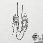 A linework design of the walkie-talkies used… – tattoo sketch (№1751323054_0, 30.06.2025 22:37) — tattoovalue.net