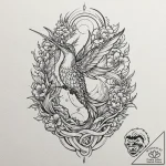 Hummingbird, artistic tattoo sketch, vibrant… – tattoo sketch (№1751323136_0, 30.06.2025 22:38) — tattoovalue.net