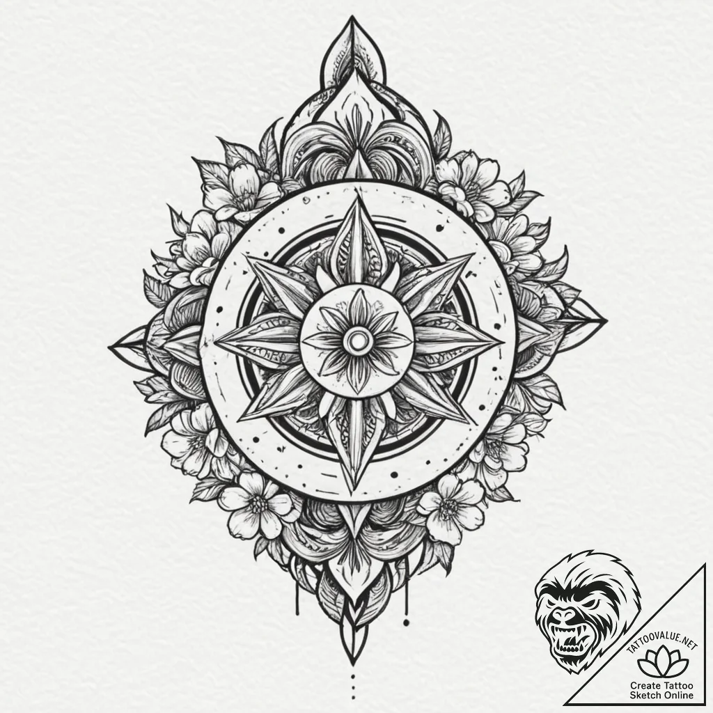 Flower of life pattern (is there, but can be... - tattoo sketch (№1751323685_0, 30.06.2025 22:48) — tattoovalue.net