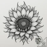 Sunflower, tattoo sketch design, black and gr… – tattoo sketch (№1751323918_0, 30.06.2025 22:51) — tattoovalue.net