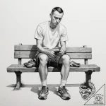 A sketch of forrest gump sitting on the bench… – tattoo sketch (№1751324237_0, 30.06.2025 22:57) — tattoovalue.net