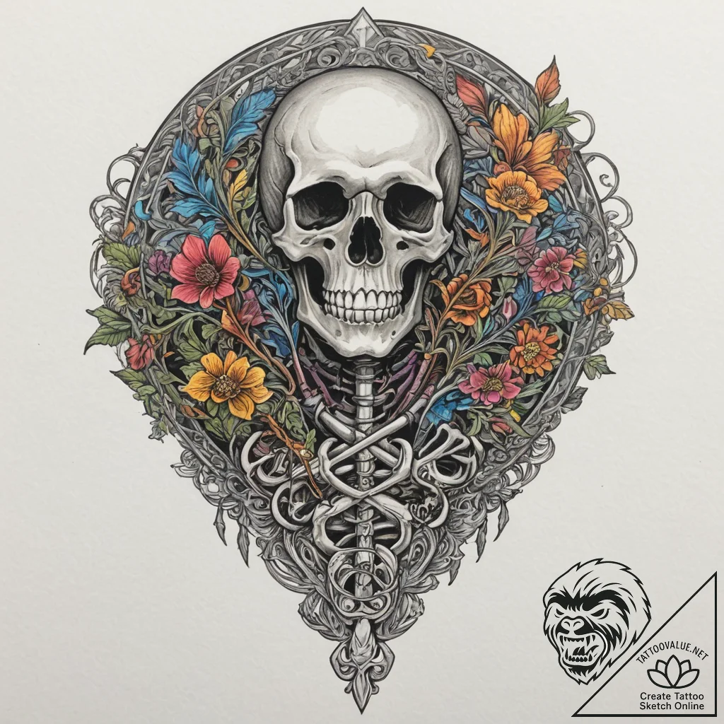 A skeleton key, tattoo line art, moderately d... - tattoo sketch (№1751324323_0, 30.06.2025 22:58) — tattoovalue.net