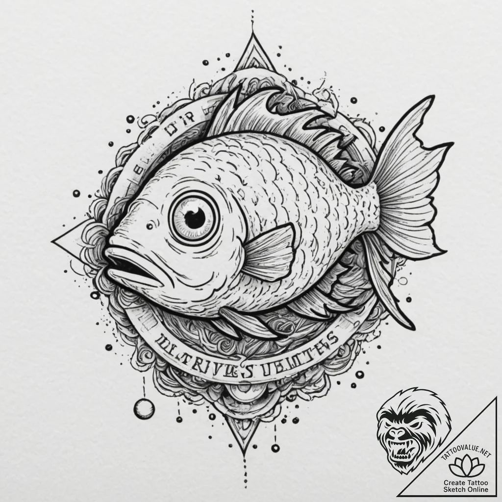 A minimalist tattoo of blinky, the three-eyed... - tattoo sketch (№1751324479_0, 30.06.2025 23:01) — tattoovalue.net