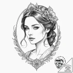 A graphic novel portrait of shosanna dreyfus,… – tattoo sketch (№1751324721_0, 30.06.2025 23:05) — tattoovalue.net