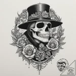A plague doctor mask (is there, but can be a… – tattoo sketch (№1751324877_0, 30.06.2025 23:07) — tattoovalue.net