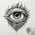 Dragon’s eye (closeup), tattoo flash sheet de… – tattoo sketch (№1751324960_0, 30.06.2025 23:09) — tattoovalue.net