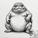 Sketch of jabba the hutt, detailed and grotes… – tattoo sketch (№1751325504_0, 30.06.2025 23:18) — tattoovalue.net