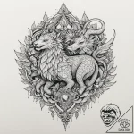 Chimera, tattoo flash sheet design, aesthetic… – tattoo sketch (№1751326955_0, 30.06.2025 23:42) — tattoovalue.net