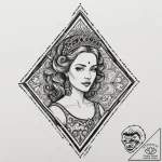 Queen of spades, tattoo drawing outline, vibr… – tattoo sketch (№1751327362_0, 30.06.2025 23:49) — tattoovalue.net