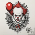 A trash polka tattoo of pennywise the dancing… – tattoo sketch (№1751329155_0, 01.07.2025 00:19) — tattoovalue.net