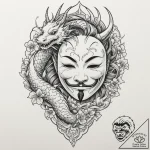 V for vendetta mask, tattoo drawing outline,… – tattoo sketch (№1751330059_0, 01.07.2025 00:34) — tattoovalue.net