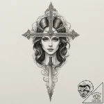 A neo-traditional tattoo of the bride’s sword… – tattoo sketch (№1751330215_0, 01.07.2025 00:36) — tattoovalue.net