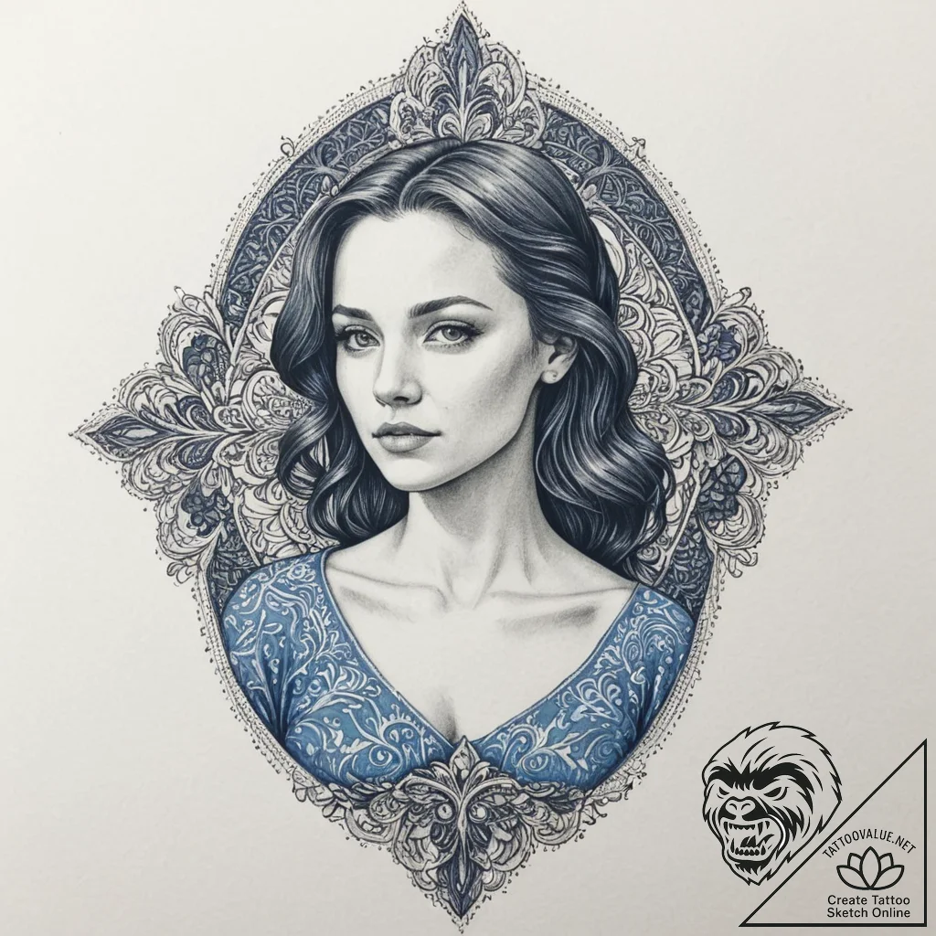 A sketch of the main characters from westworl... - tattoo sketch (№1751330693_0, 01.07.2025 00:44) — tattoovalue.net