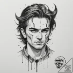 A trash polka tattoo of the lord of terror, d… – tattoo sketch (№1751330772_0, 01.07.2025 00:46) — tattoovalue.net