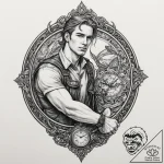A sketch of captain koons giving young butch… – tattoo sketch (№1751331095_0, 01.07.2025 00:51) — tattoovalue.net