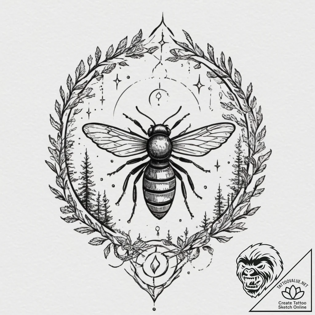 A linework tattoo of the mysterious symbol ca... - tattoo sketch (№1751332693_0, 01.07.2025 01:18) — tattoovalue.net