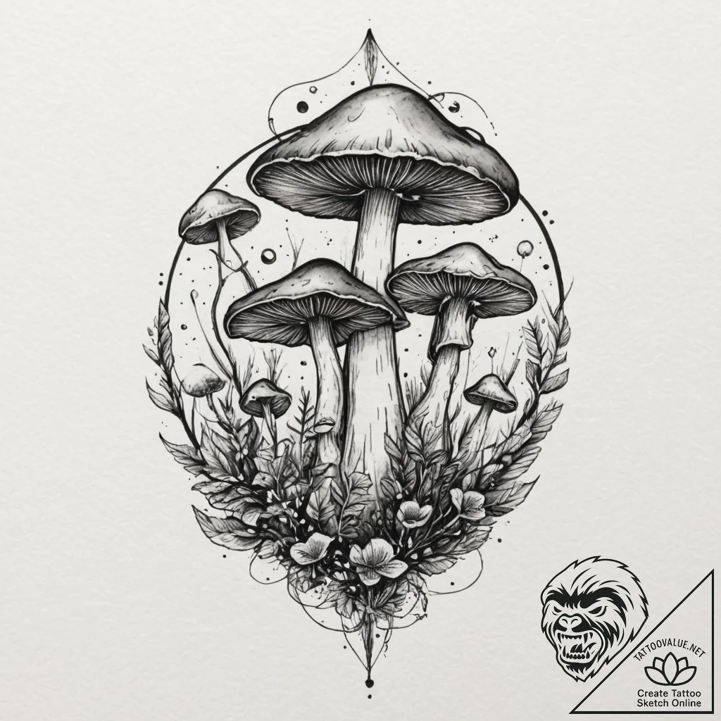 A watercolor sketch of a mysterious forest wi... - tattoo sketch (№1751332929_0, 01.07.2025 01:22) — tattoovalue.net