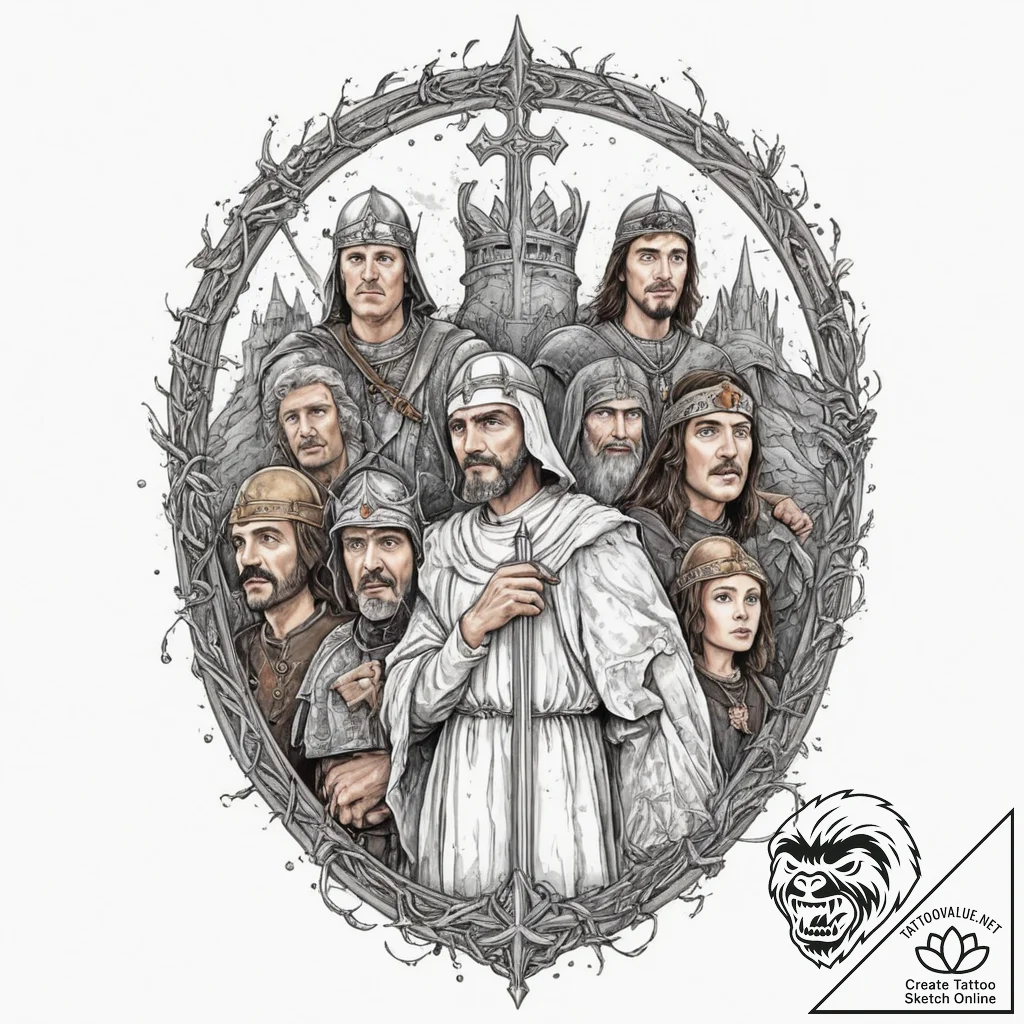 A graphic novel style tattoo of the main char... - tattoo sketch (№1751333649_0, 01.07.2025 01:34) — tattoovalue.net