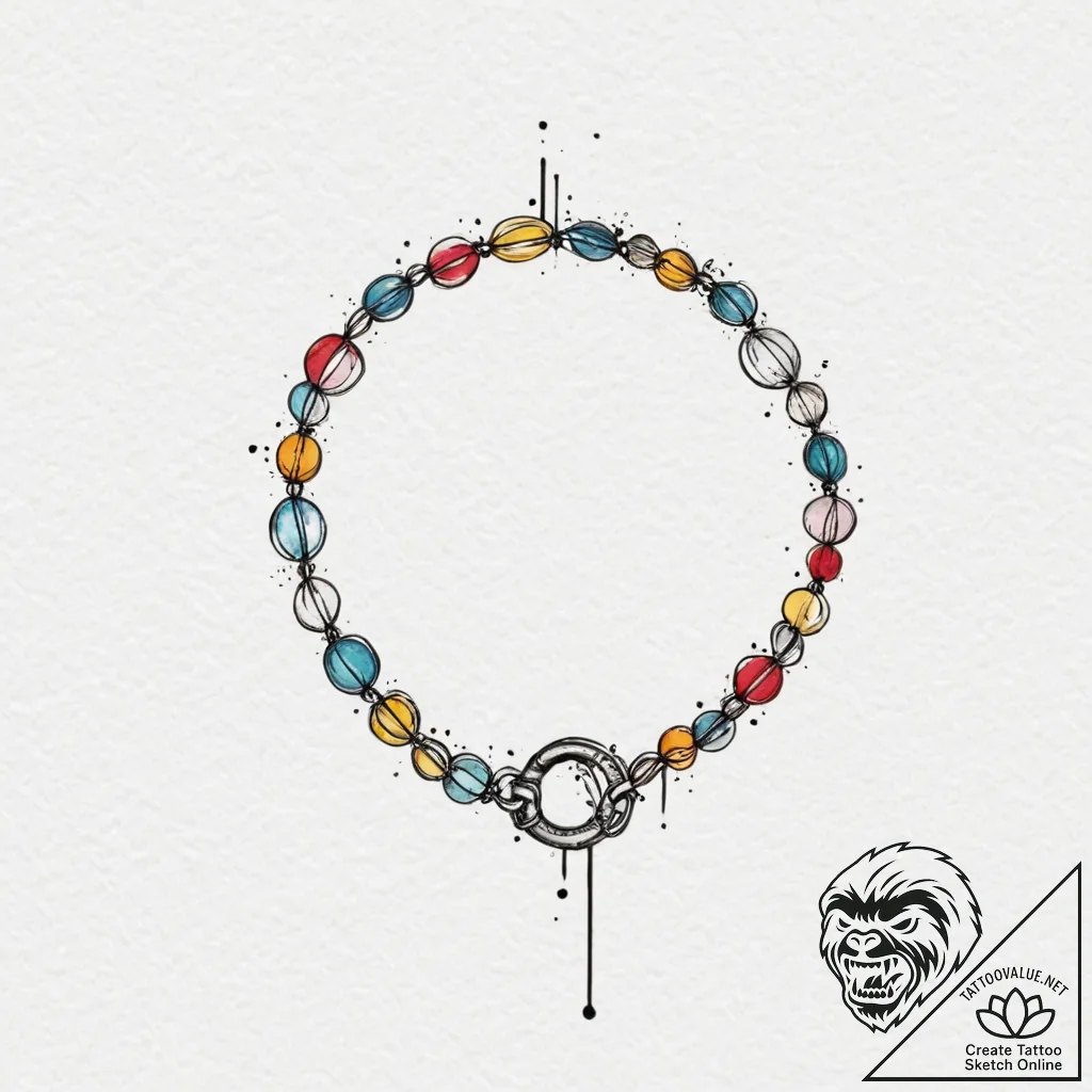 Bracelet, tattoo line art, fine lines, delica... - tattoo sketch (№1751334616_0, 01.07.2025 01:50) — tattoovalue.net