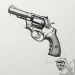 Revolver, artistic tattoo sketch, masterpiece… – tattoo sketch (№1751335009_0, 01.07.2025 01:56) — tattoovalue.net