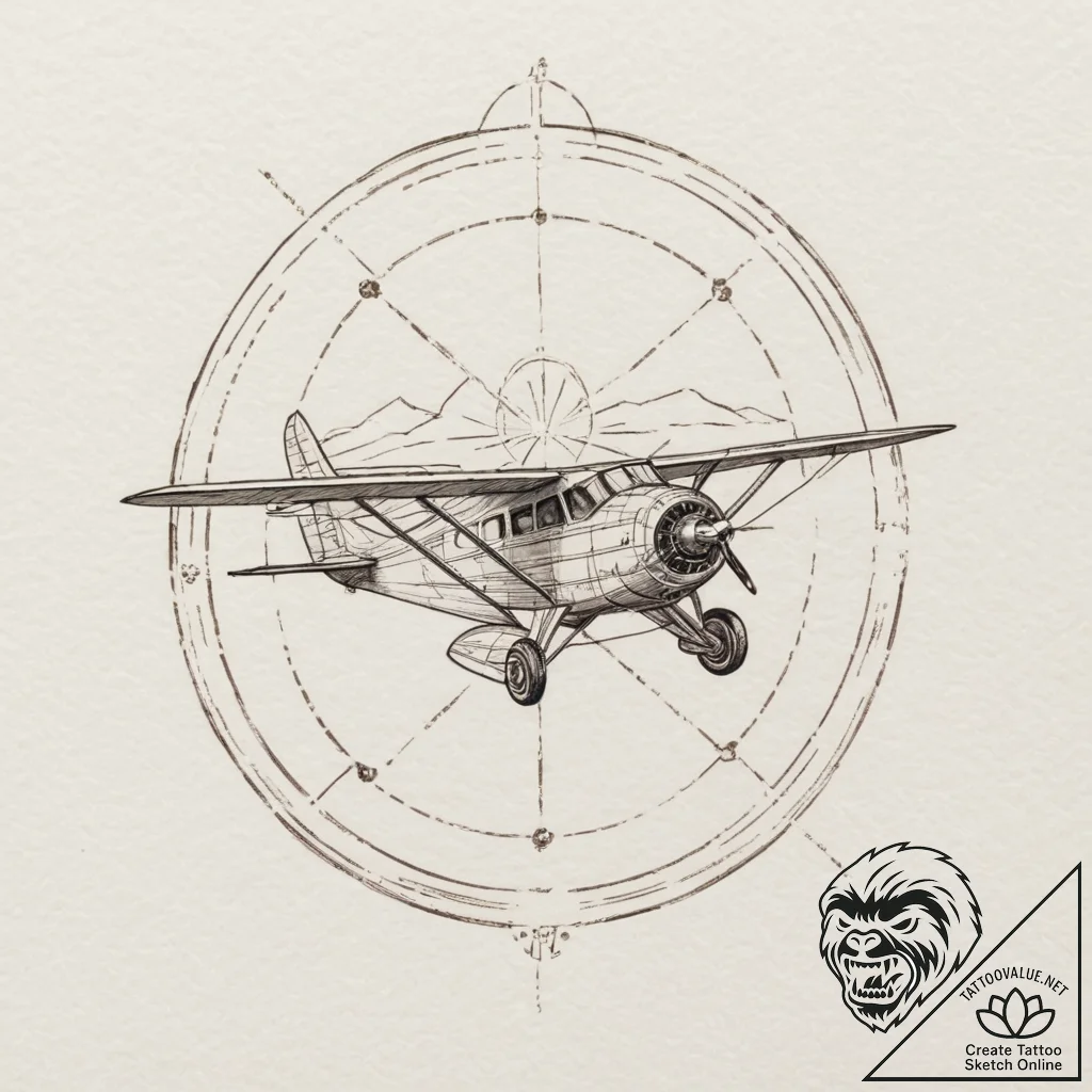 A graphic novel panel of porco rosso, the pig... - tattoo sketch (№1751335332_0, 01.07.2025 02:02) — tattoovalue.net