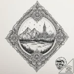 A sketch of the citadel from mass effect., ta… – tattoo sketch (№1751336858_0, 01.07.2025 02:27) — tattoovalue.net