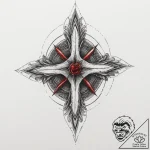 Rhombus, artistic tattoo sketch, black and re… – tattoo sketch (№1751337415_0, 01.07.2025 02:36) — tattoovalue.net
