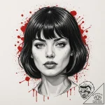 Chicano style tattoo sketch of mia wallace fr… – tattoo sketch (№1751337975_0, 01.07.2025 02:46) — tattoovalue.net