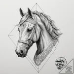 A sketch of roach, geralt’s loyal horse., tat… – tattoo sketch (№1751338291_0, 01.07.2025 02:51) — tattoovalue.net