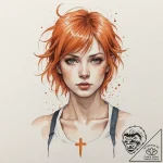 131. neo-traditional portrait of leeloo with… – tattoo sketch (№1751338856_0, 01.07.2025 03:00) — tattoovalue.net