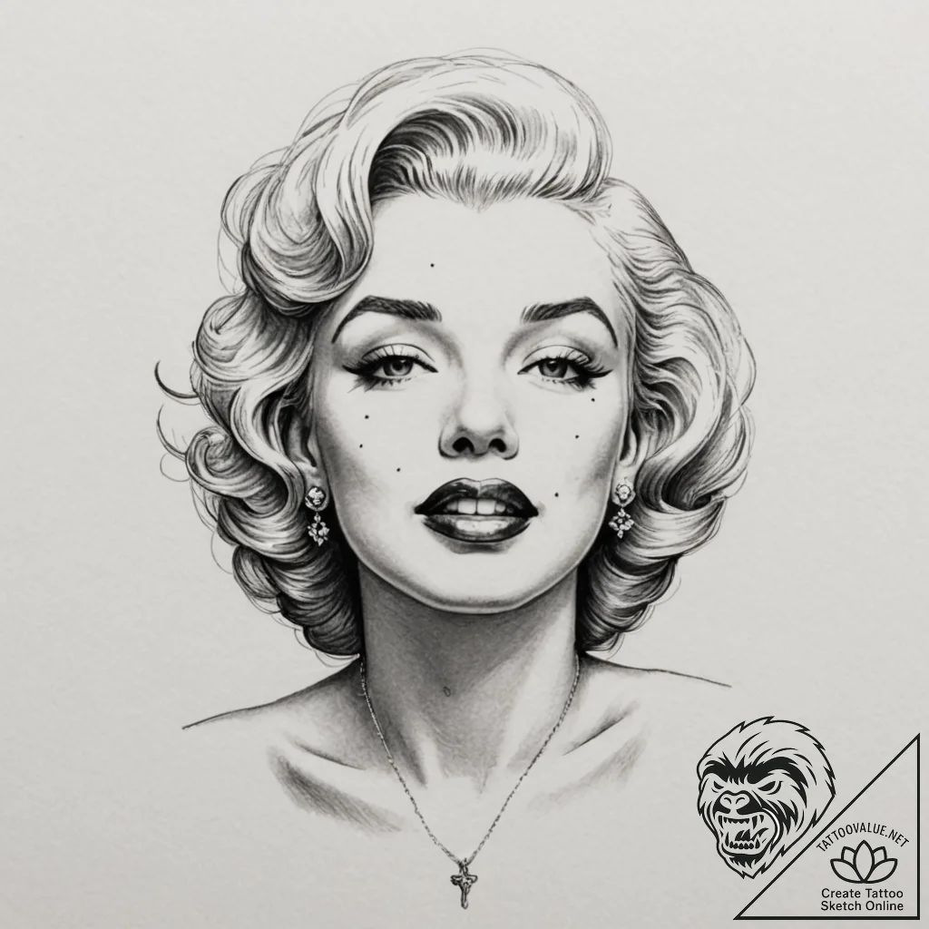 Marilyn monroe, tattoo flash sheet design, st... - tattoo sketch (№1751339654_0, 01.07.2025 03:14) — tattoovalue.net