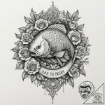 Crucian carp, ink illustration for tattoo, ch… – tattoo sketch (№1751339899_0, 01.07.2025 03:18) — tattoovalue.net
