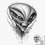 чужой (alien):, ink illustration for tattoo,… – tattoo sketch (№1751339978_0, 01.07.2025 03:19) — tattoovalue.net