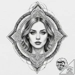 A watercolor sketch of shosanna’s face projec… – tattoo sketch (№1751340790_0, 01.07.2025 03:33) — tattoovalue.net
