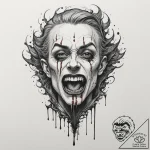 A neo-traditional tattoo of a vampire’s bite… – tattoo sketch (№1751341350_0, 01.07.2025 03:42) — tattoovalue.net