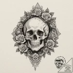 A door standing alone in a field, concept art… – tattoo sketch (№1751341674_0, 01.07.2025 03:47) — tattoovalue.net