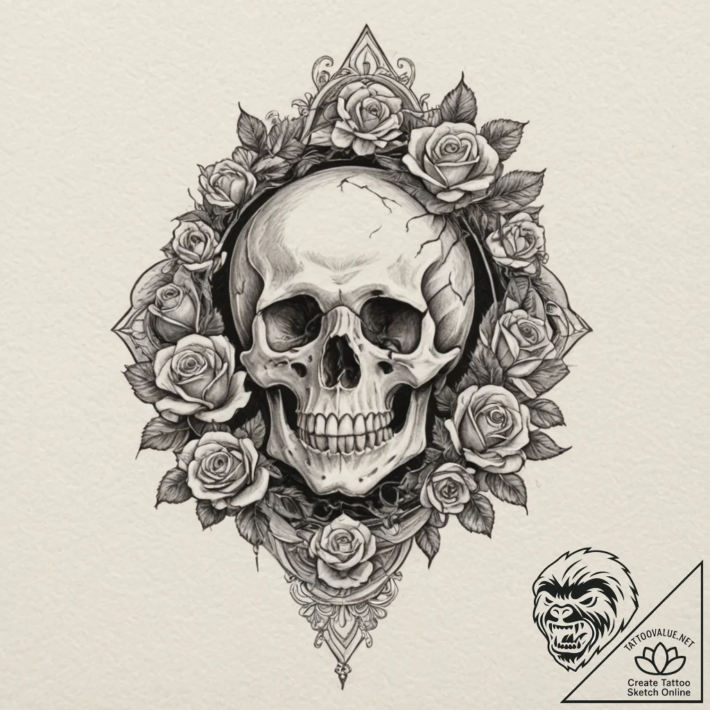 A door standing alone in a field, concept art... - tattoo sketch (№1751341674_0, 01.07.2025 03:47) — tattoovalue.net