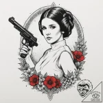 A beautiful linework tattoo design of princes… – tattoo sketch (№1751341911_0, 01.07.2025 03:51) — tattoovalue.net