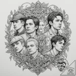 A sketch of the main characters from lock, st… – tattoo sketch (№1751342312_0, 01.07.2025 03:58) — tattoovalue.net