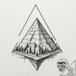 Linework tattoo of the tyrell corporation’s p… – tattoo sketch (№1751342470_0, 01.07.2025 04:01) — tattoovalue.net