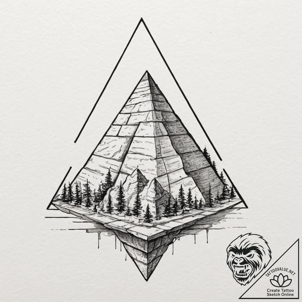 Linework tattoo of the tyrell corporation's p... - tattoo sketch (№1751342470_0, 01.07.2025 04:01) — tattoovalue.net
