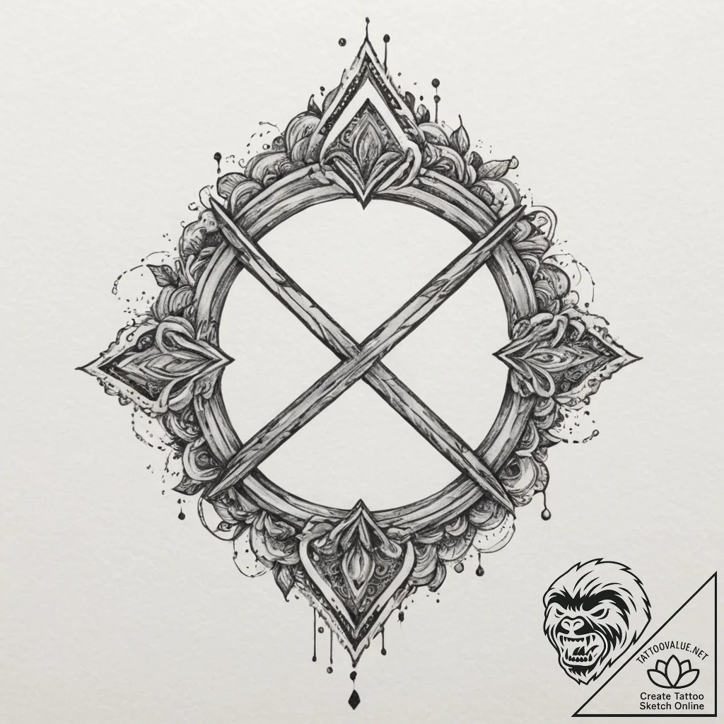 A hobo sign/symbol, artistic tattoo sketch, w... - tattoo sketch (№1751343193_0, 01.07.2025 04:13) — tattoovalue.net