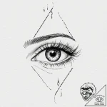A single eye shedding a tear that becomes an… – tattoo sketch (№1751343272_0, 01.07.2025 04:14) — tattoovalue.net