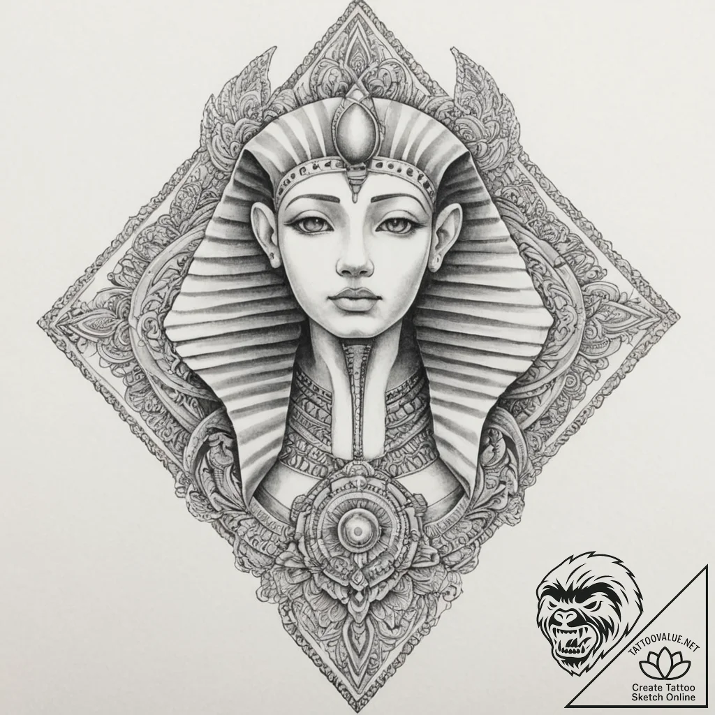 Sphinx, tattoo sketch design, on white paper,... - tattoo sketch (№1751343429_0, 01.07.2025 04:17) — tattoovalue.net